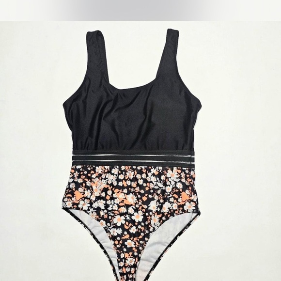 SHEIN Black Floral One-Piece Swimsuit - Picture 2 of 4